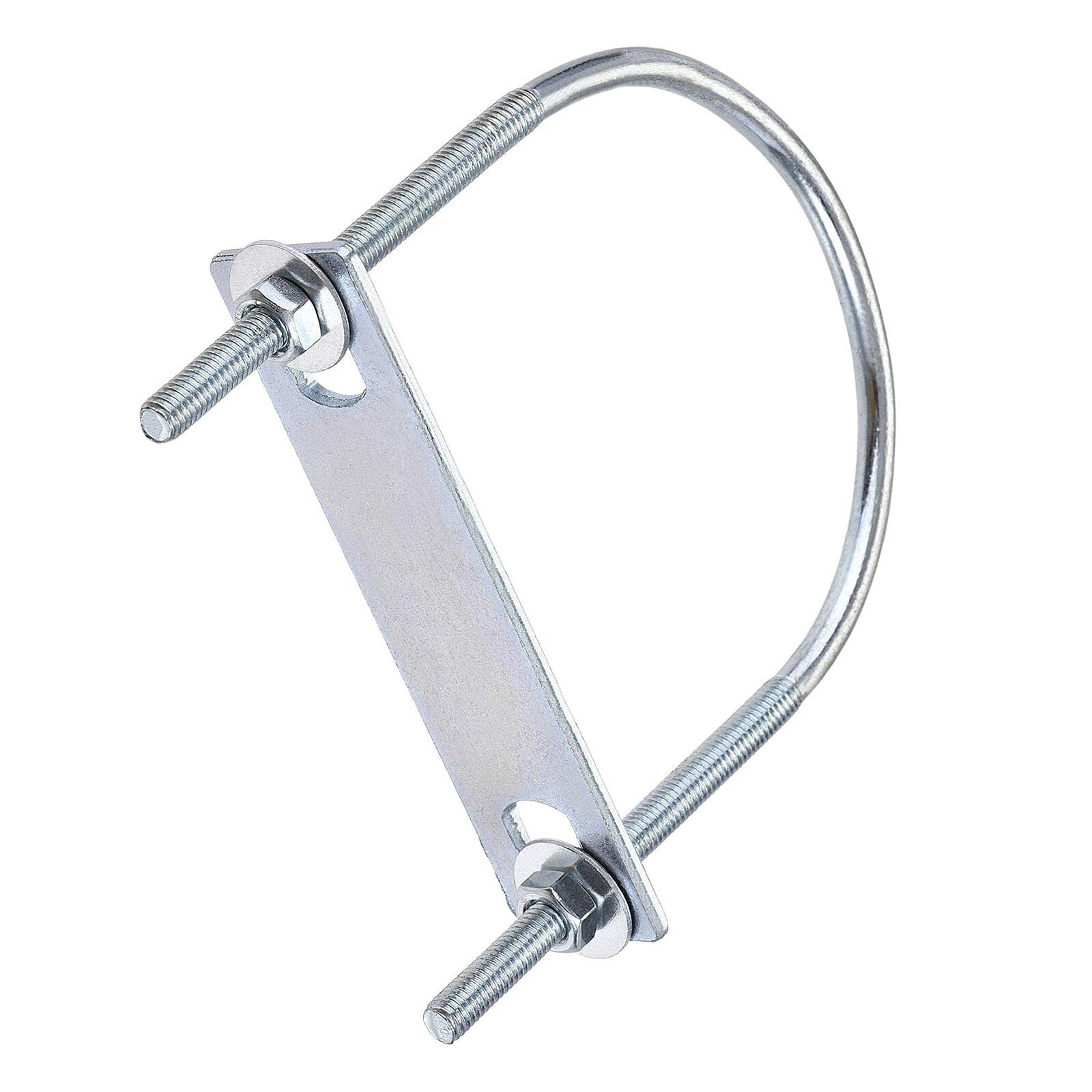 TOP-VIGOR M6 Round U-Bolt, 80mm Inner Width 120mm Length Steel U-Bolts with Nut, Plate, Washer for Building Installations Mechanical Parts Connection Cehicles Ships