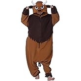 BETIFUHOM Unisex Adult Buffalo Cow Onesie Pajamas, Cattle Costume Halloween Costume Christmas One-Piece Cosplay