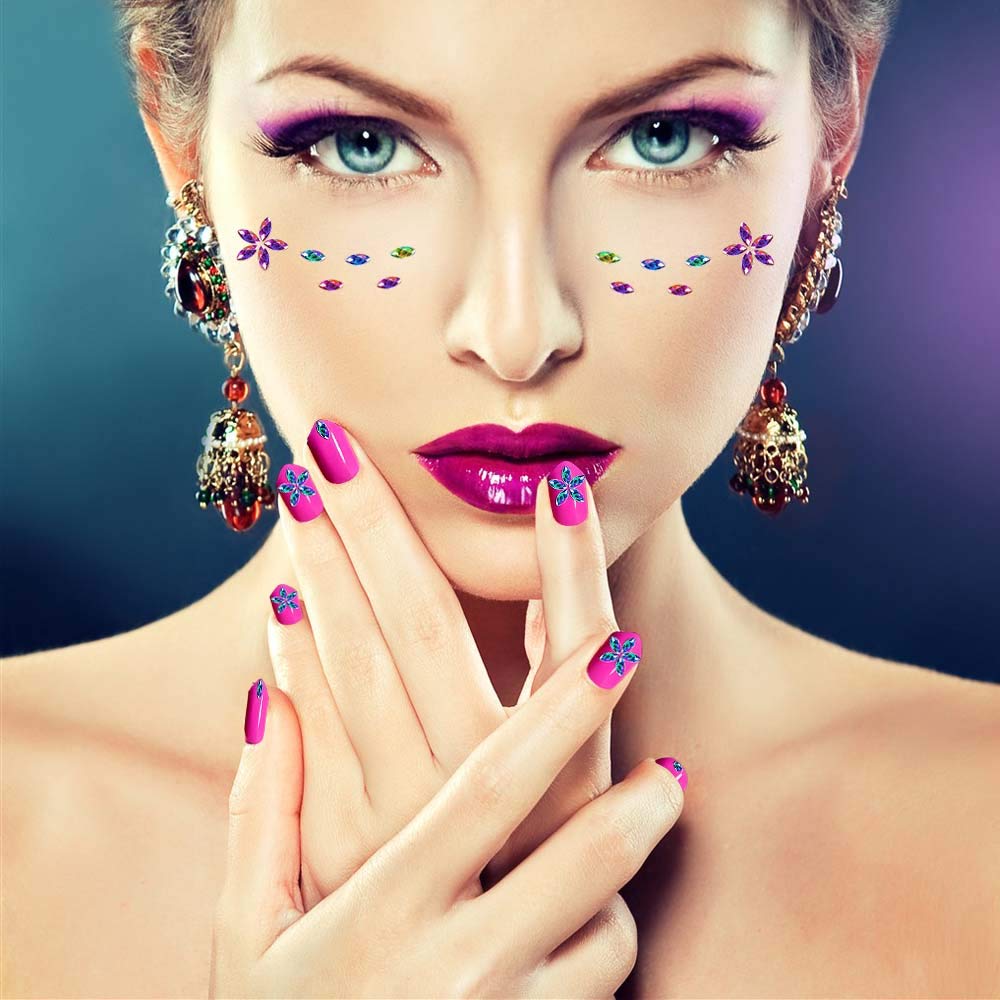 6400pcs Nail Art Rhinestones Nail Crystal Gems Nail Diamonds, Gold Silver Nail Art Studs Colorful Nail Sequins & Rhinestones for Nails Kit with Tweezers and Wax Pen for Nail Art Supplies Accessories: Beauty