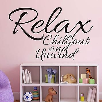 Relájese y relájese carácter inglés etiqueta de la pared para ...