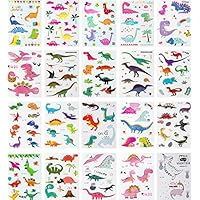 Trooer Dinosaur Temporary Tattoos 120+ Pcs (Pack of 20 Sheets) Cute Temporary Tattoos for Kids Boys Girls Dinosaur Party Supplies Children Party Favors