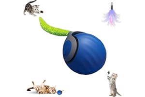 AUTRETY Interactive Cat Toys for Indoor Cats, Automatic Cat Toy with Tail, Electric Rolling Ball on Carpet,Cat Toys for Bored Indoor Adult Cats