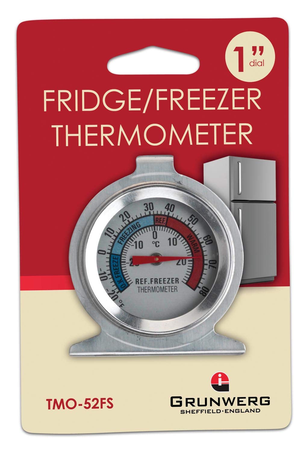 Grunwerg TMO-52FS Thermometer, Stainless Steel, silver