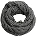 NEOSAN Womens Thick Ribbed Knit Winter Infinity Circle Loop Scarf Twist Charcoal