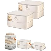 Comforter Storage Bag 2-Pack Self Compression Organizer,22 Gallons | 2-Layer Closet Organizers and Storage, Under Bed Space Saver, Blanket for Bedding, Pillow, Sheet, Clothes, Nursery Use