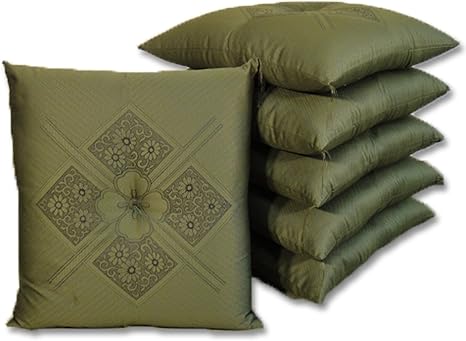 Amazon Co Jp ビーバイ 座布団 日本製 八端判 ふくれ 5枚セット 59 63 緑 法要 法事 ハイウェイ 衛生的 和室 モダン おしゃれ 5枚組 厚い クッション ホーム キッチン