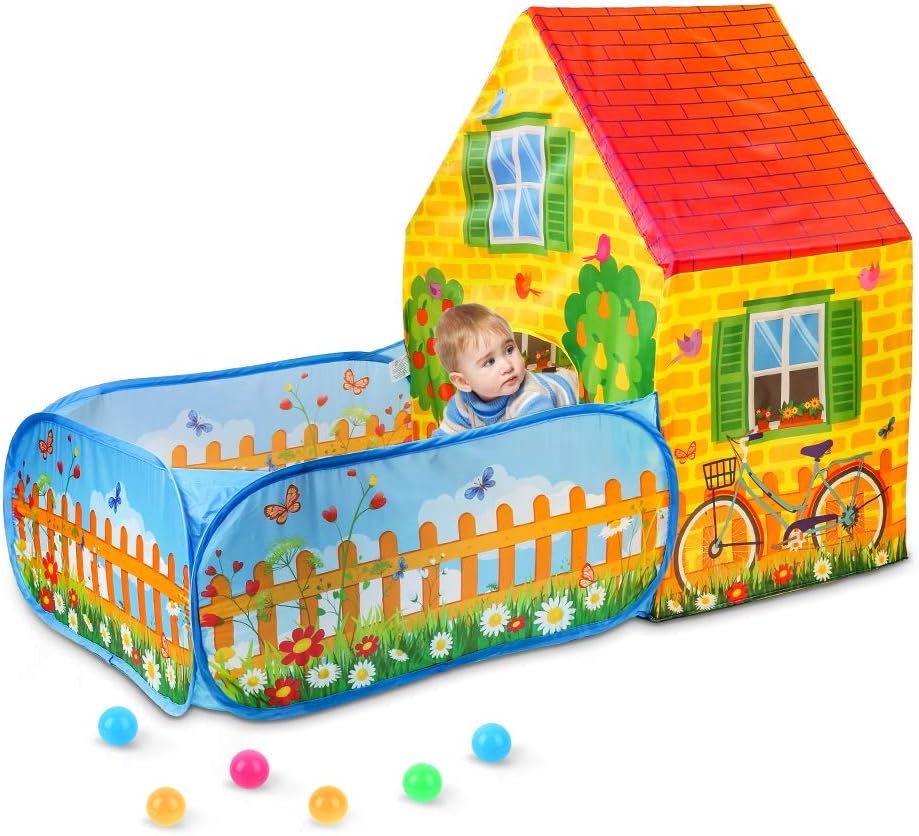 SkyNature School Bus Play Tent for Kids,Indoor/Outdoor Water Repellent Foldable Pop up Kids Play House,Flame-Resistant Toy Storage for Boys,Girls,Babies,Toddlers and Students Back to School