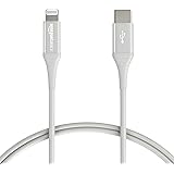 Amazon Basics USB-C to Lightning Cable Cord, MFi Certified Charger for Apple iPhone 13/12/11, iPad, 25,000 Bend Lifespan - Si