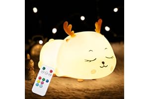 CHWARES Night Light for Kids, Milu Deer Nursery Night Lights with Remote, 7 Color Table Lamp, Room Decor, USB Rechargeable, Cute LED Multicolor Gifts for Baby, Children, Toddlers, Teen Girls