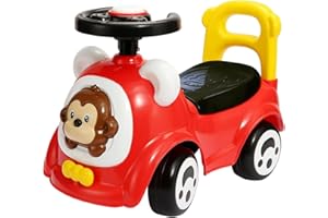 TRIMATE Toddler Foot to Floor Ride on Car, Horn and Backrest, 1-3 Years Old, Red