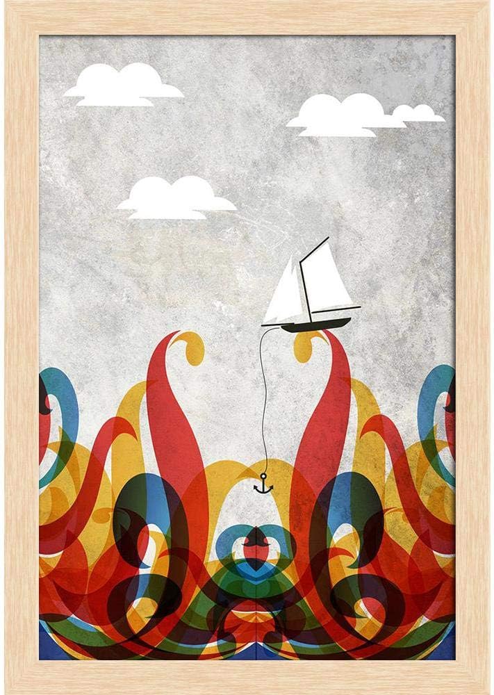 Artzfolio Storm Poster Natural Brown Frame with Glass 9.5 X 13.5Inch