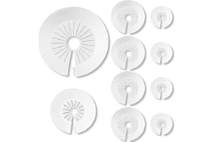 SPNKMJUJ 8 PCS Plumbing Cover Plates Plastic Escutcheon Plate Flange Pipe Covers for Bathroom (4PCS Apply to 0.4" to 1.14" and 4PCS Apply to 1.18" to 2.16")