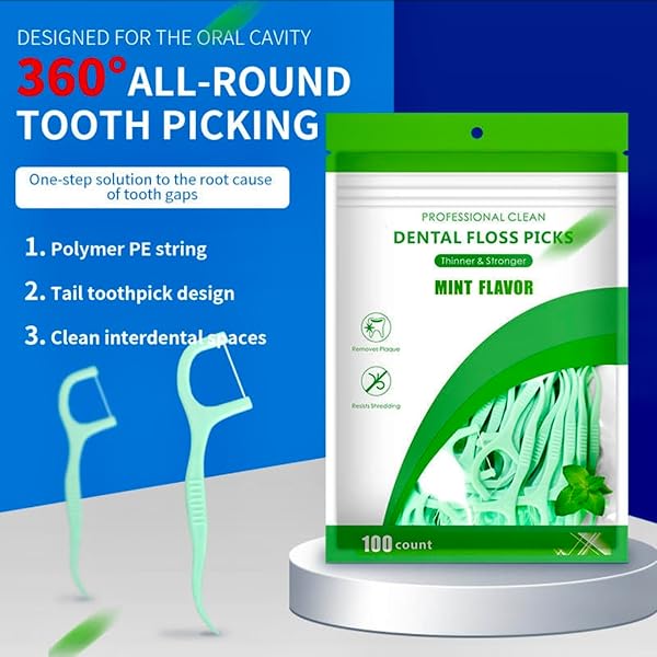 GENERIC DENTAL FLOSS PICKS HIGH TOUGHNESS TOOTHPICKS STICKS 100 PCS – IDEAL FOR FAMILY, HOTEL, AND TRAVEL – ORAL HYGIENE ESSENTIAL, GREEN