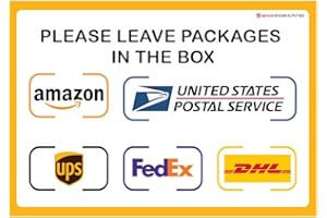 IGNIXIA Pack of 02 Package Delivery Sign Decals, Delivery Instructions for Amazon, Fedex, DHL, Ups, Usps Sign 10 x 7 inches Self Adhesive Sticker with Glossy Lamination