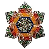 Decorative Plaques - Multi Design Wooden Rangoli for Diwali or Christmas Decoration - 7 Piece Wall, Floor or Table Decoration