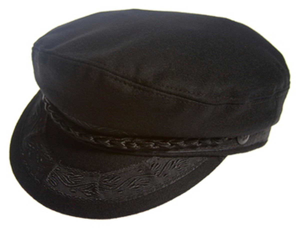 Authentic Greek Fisherman's Cap Wool Black Size 63 (7 7/8