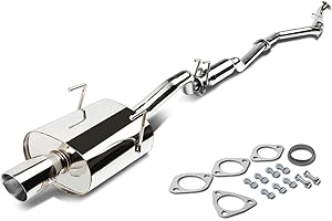 DNA Motoring J2 Engineering J2-CBE-OS-072 Stainless Steel Catback Exhaust System [For 01-05 Honda Civic]