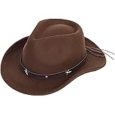 CaySep Boys-Girls-Western-Cowboy Hat - Wide-Brim-Felt-Fedora-Hat Jazz-Hat for Kids 4-7Years