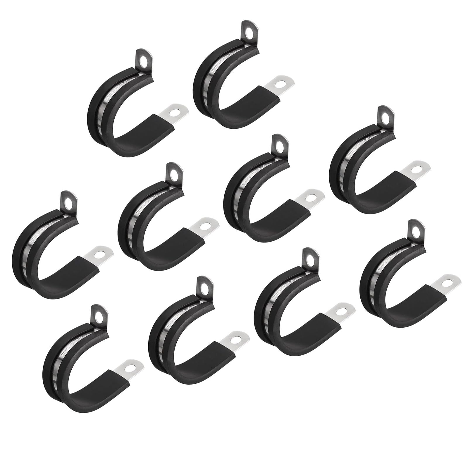 MACHSWON 20Pcs 1-1/32 Inch(26mm) Cable Clamp, Rubber Cushioned Insulated Clamp 304 Stainless Steel R Shape Bracket Metal Pipe Clamp Tube Holder for Wire Hose Tube