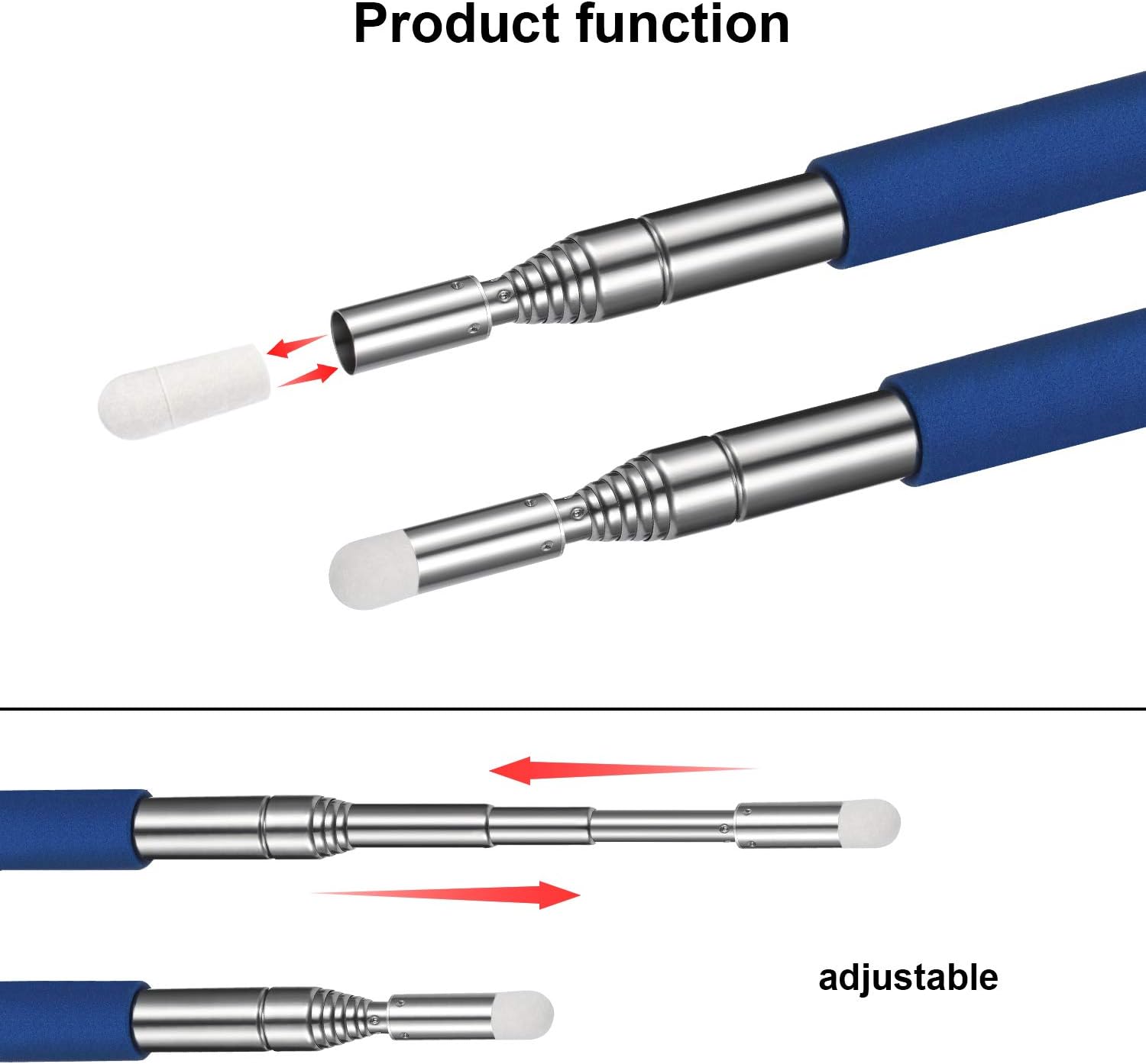 4 Pieces Retractable Teacher Pointer Telescopic Teaching Pointer Presenter Whiteboard Pointer and Lanyards with 6 Pieces Extra Felt Nibs for Teachers Presenter, Extends Design (47 Inches) : Electronics
