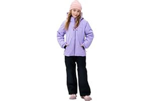 NORDOIS POUTINE Girls Snowsuit With Detachable-Hood Ski Suit Extra Warmth Winter Suit