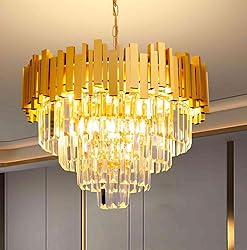 Aixialin Modern Gold Crystal Chandelier 4 Tiers