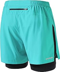 TSLA Men's 2 in 1 Active Running Shorts, Quick Dry