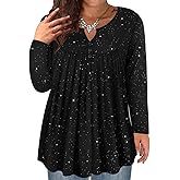 TIYOMI Plus Size Tunic for Women Long Sleeve Fall Tops XL-5XL