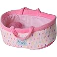 Pastel Polka Dot Baby Doll Bed 15" | Bassinet and Carrier for Dolls