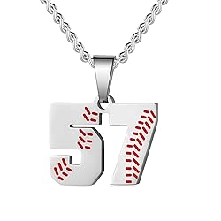 HattiDoris Baseball Number Necklace for Men 00-99