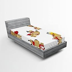 Ambesonne Animal 2 Pack Fitted Sheet, Superhero