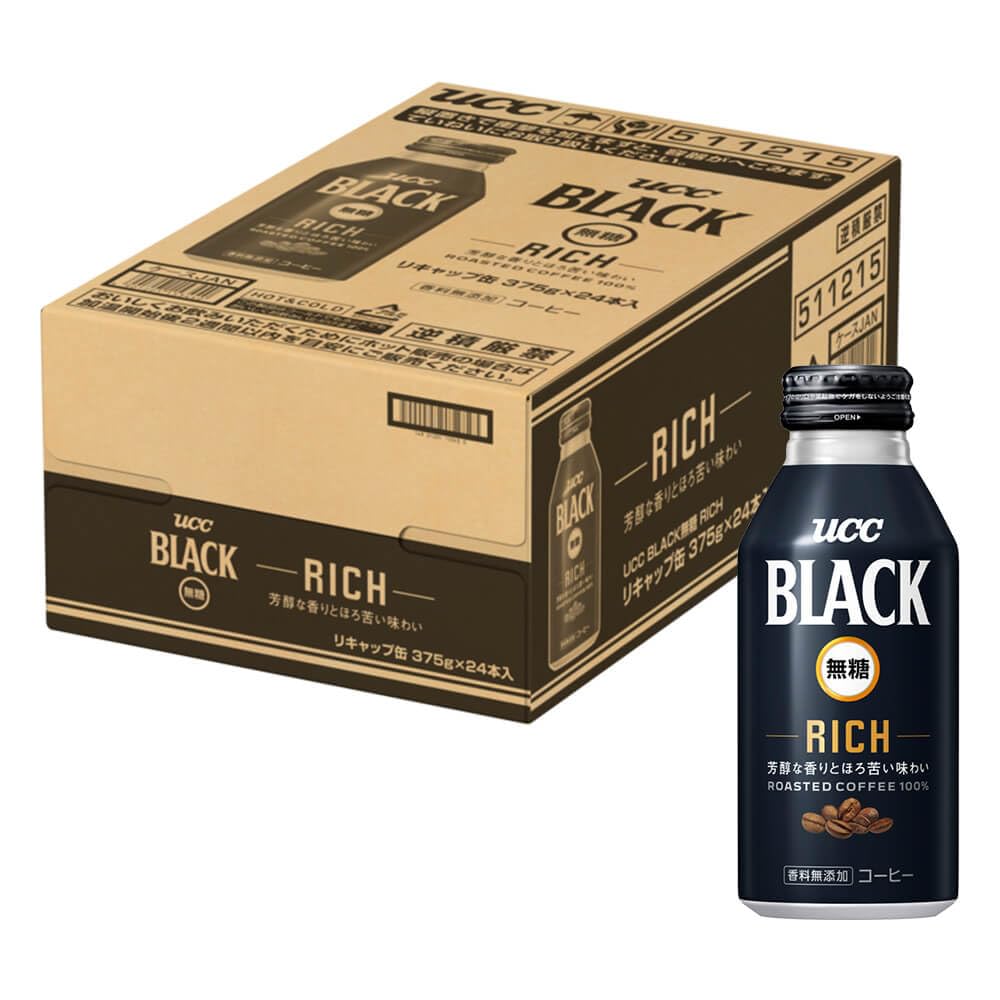 UCC BLACK無糖 RICH 缶コーヒー 375g×24本【アイスコーヒー】【香料無添加】【ケース】【箱】商品画像