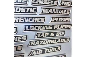 TINYWOLF 12 Pack of Magnetic Toolbox Labels, 3D-Printed Tool Box Labels Magnet, Reusable Tags for Easy Tool Organization (Black)