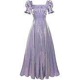 Vibsion Regency Dresses for Women Elegant Empire Waist Victorian Dress