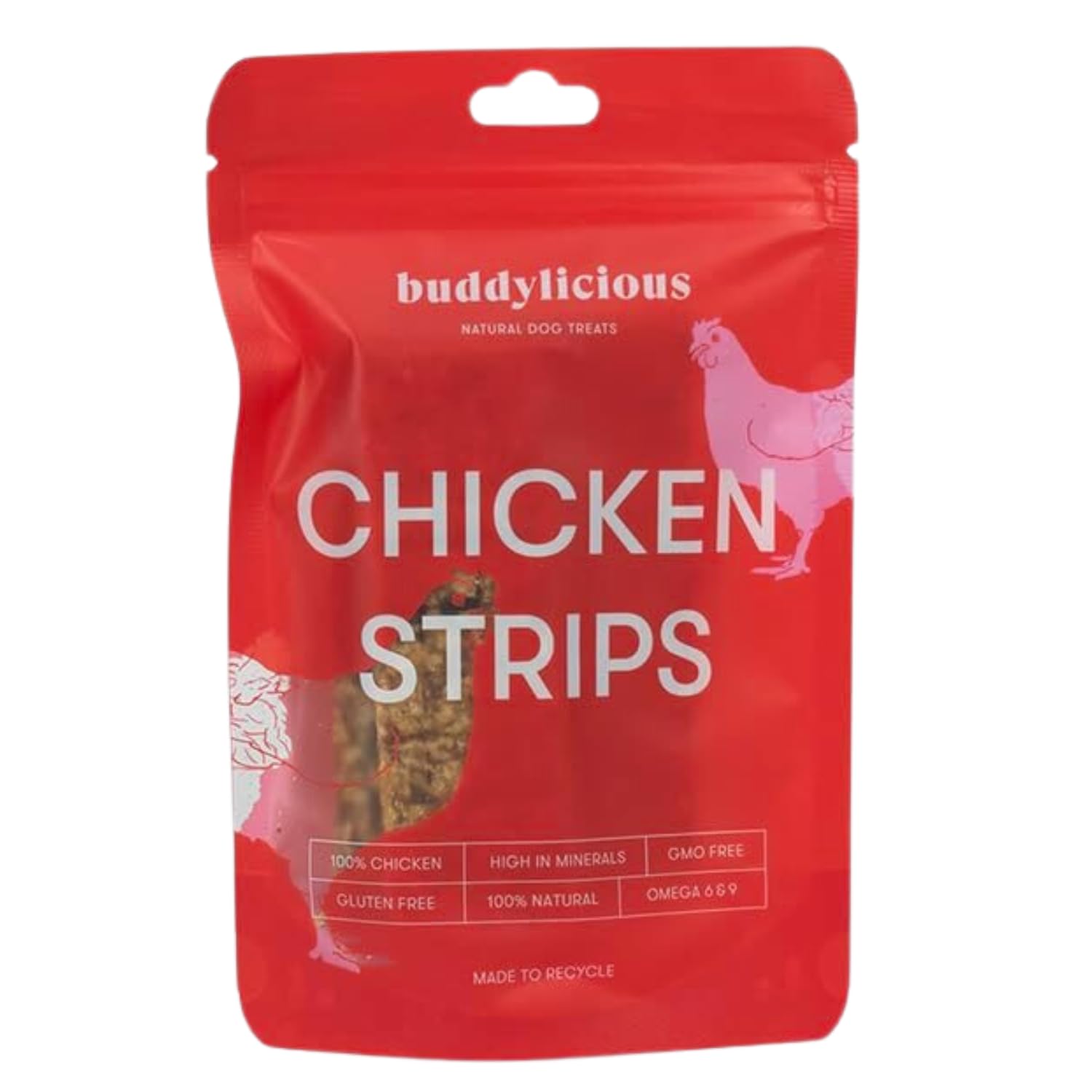 Buddylicious 100% Natural Chicken Strips Dog Treats | Natural & Healthy Dog Treat, GMO Free, Gluten Free | Perfect For Training or Everday treat