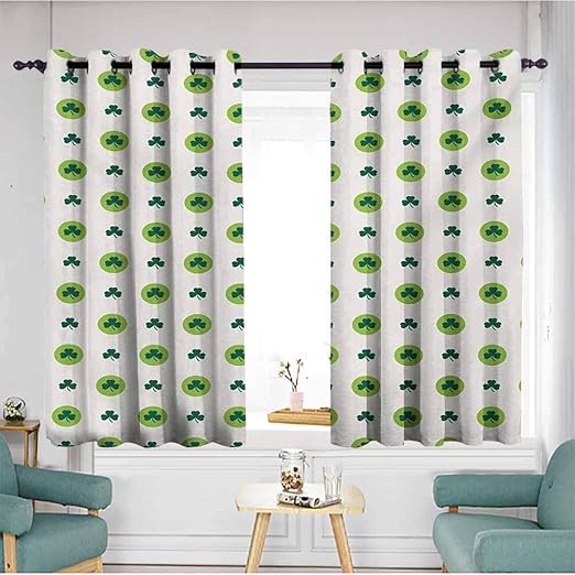 Amazon Com Indoor Outdoor Curtains Floral Clover Flowers Green