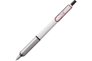 Uni Jetstream EDGE 0.28mm Oil-based Ballpoint Pen, White Red Body (SXN100328W.15), Black
