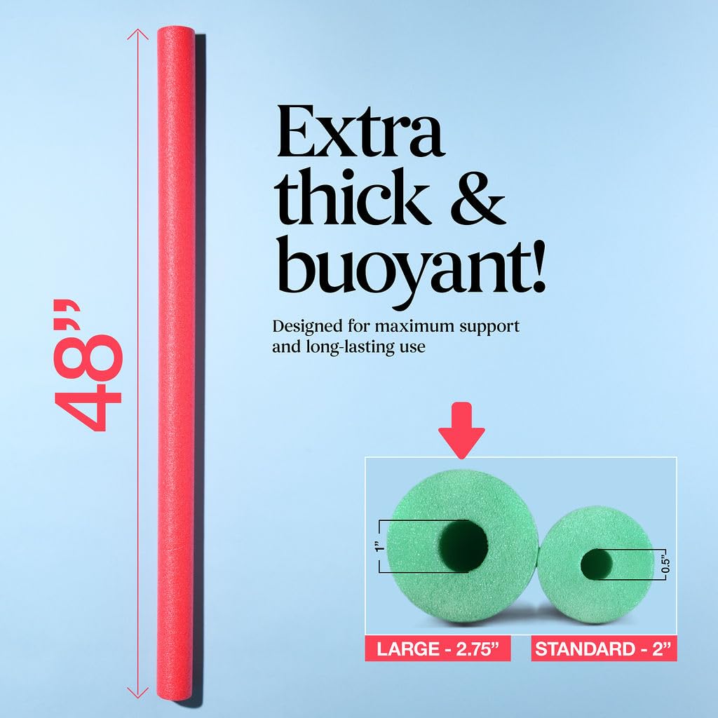 Play22 Pool Noodles Foam - Soft Large Rainbow Foam Noodle Tube, 6 Colors Bulk Swim Noodles, Multi-Purpose, Pool Toy, Floating Training Device, Exercise Aid, Craft Projects