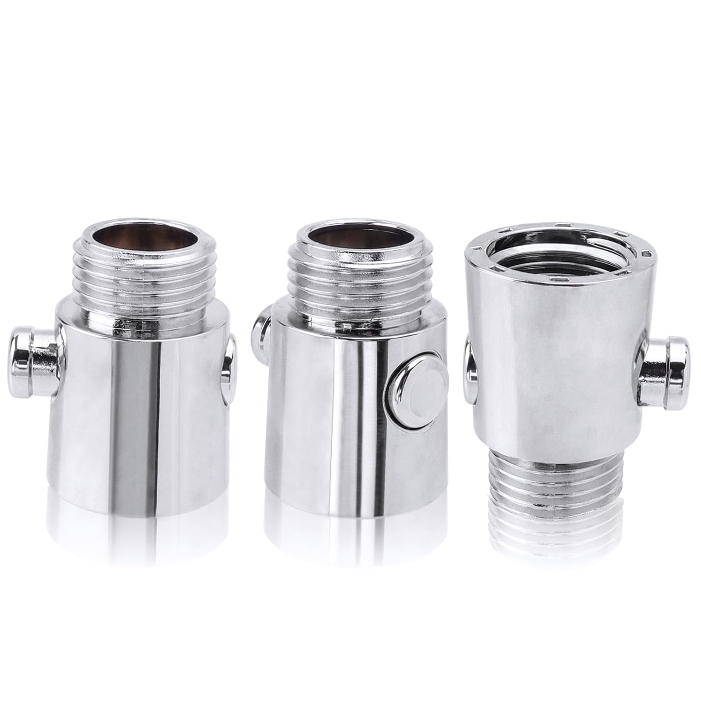 Mesee 3 Packs Shower Head Shut Off Valves G1/2 Universal Water Flow Control Valve Button Type Shower Flow Control Valve Replacement Part for Shower Arm and Hose or Bidet Sprayer