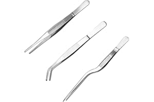 Bonsai Tweezers,Stainless Steel Tweezers Set, For Small Gardening Use Tweezer (3Pcs, 6.15Inches / 6.3Inches / 6.5Inches) Easy