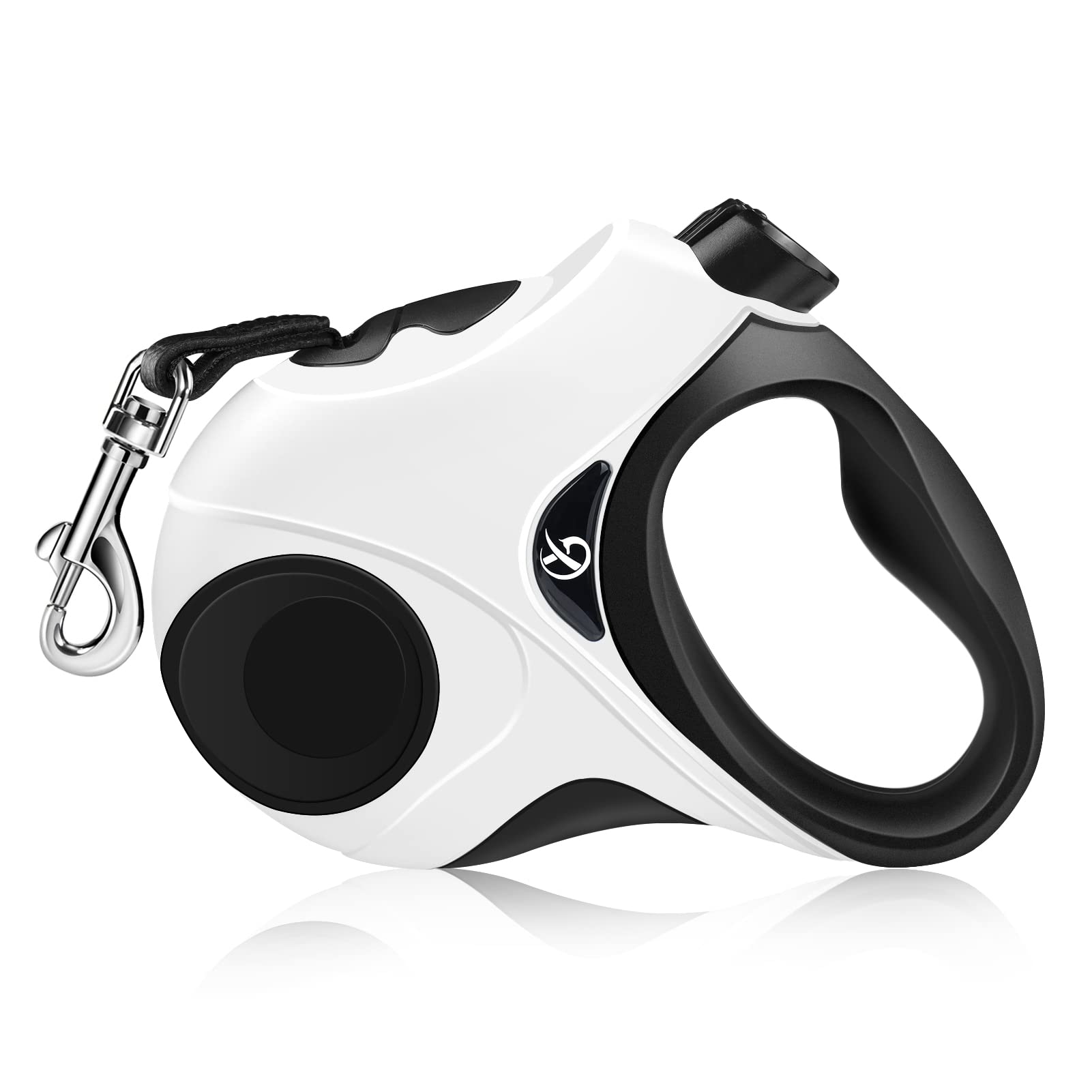 Photo 1 of ZZ Retractable Dog Leash, 16.4ft Dog Walking Leash for Small and Medium Dogs up to 150lbs, 360° Tangle Free, One-Click Self-Locking, Heavy Duty Reflective Nylon Tape with Anti-Slip Handle, White