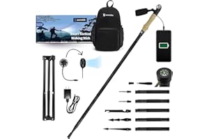 SmartstickX Tactical Walking Stick Bright LED Lights USB Charging/Fan Camping Hiking Walking