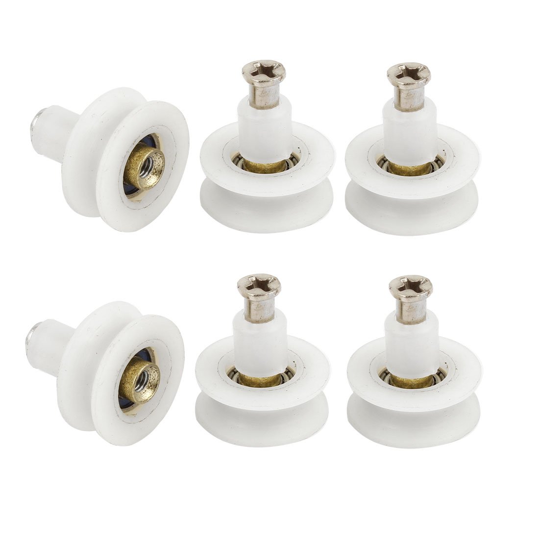 Sourcingmap 6 Pcs 22mm Dia Sliding Gate Wheel Roller for Wardrobe Sliding Door