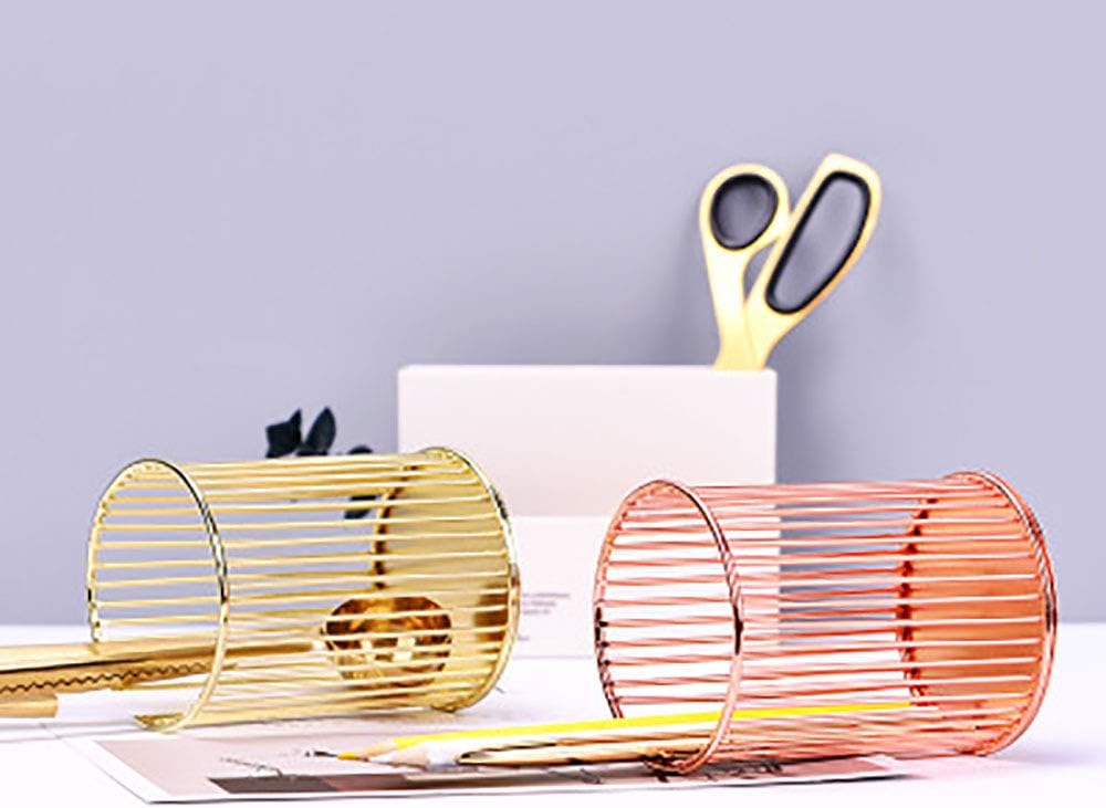 Metal Pencil Holders Pen Pot Organizers Makeup Brushes Holder,Brush Pot Pen Holder Stationery Storage Pen Container Desk Decoration,for Multifunctional Office,Organiser Desk Tidy Pen Pot Rose Gold - Image 4