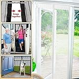 Starmo White Magnetic Magic Curtain Door Mesh Bug Insect Screen