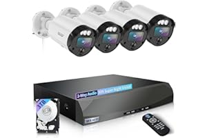 WEILAILIFE 【90-Day Storage & 2-Way Audio】 5MP Outdoor Wired Security Camera System, Wired Home Security Camera System, Home Video Surveillance System