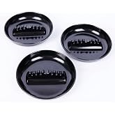 Premium Plastic Ashtray, Trash Can, Pack of 3, Round Black Large Size, for Indoor Outdoor Home Office Patio Restaurant Bar Hotel Use