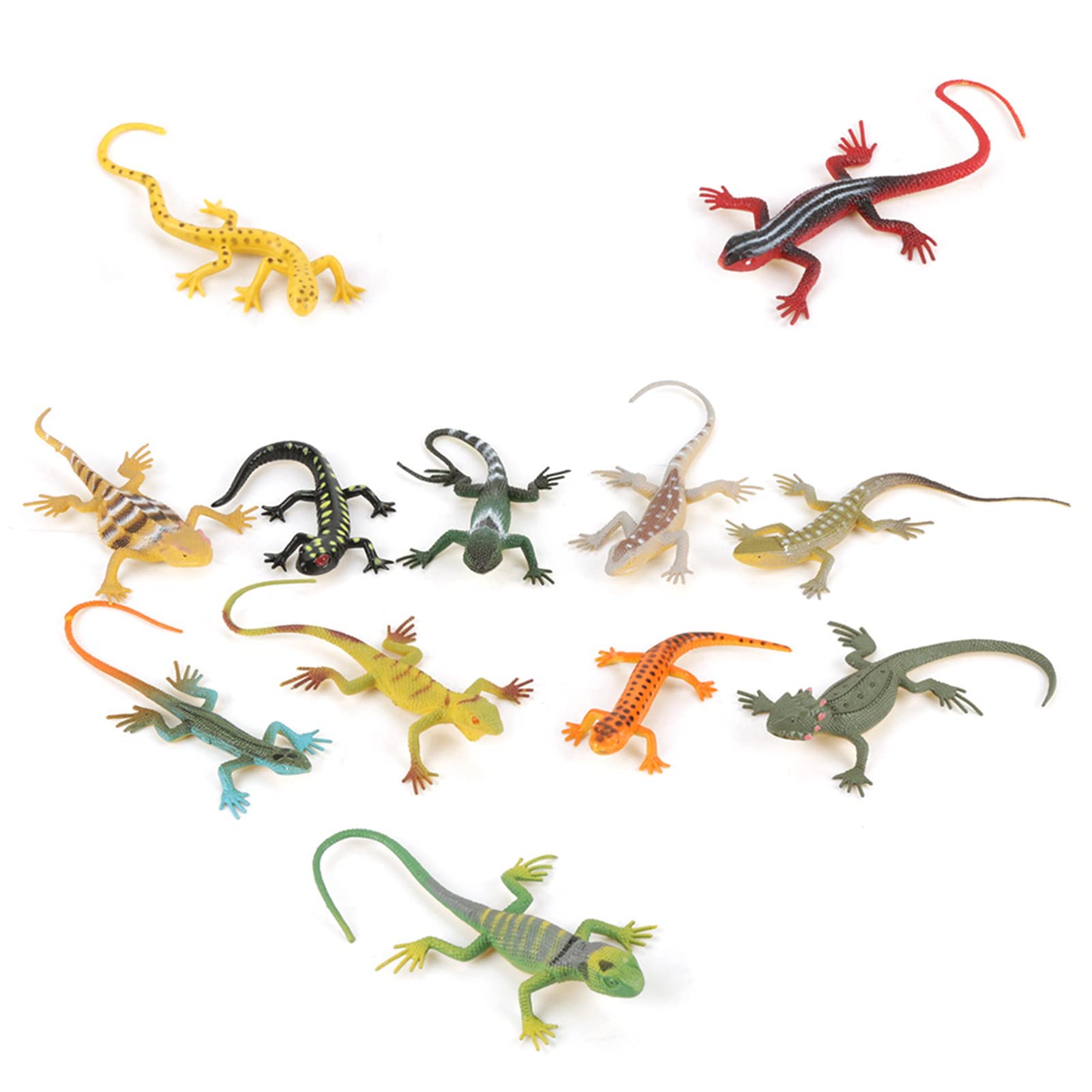 BSTCAR 12Pcs Realistic Rainforest Lizards Figures, Toy Lizard Animal Play Figures for Boys and Girls, Party Favors Decoration, Gag Toys, Prank and Prop