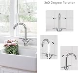 Funime Kitchen Sink Mixer Taps Monobloc Chrome Brass Dual Lever 1 Hole view 3