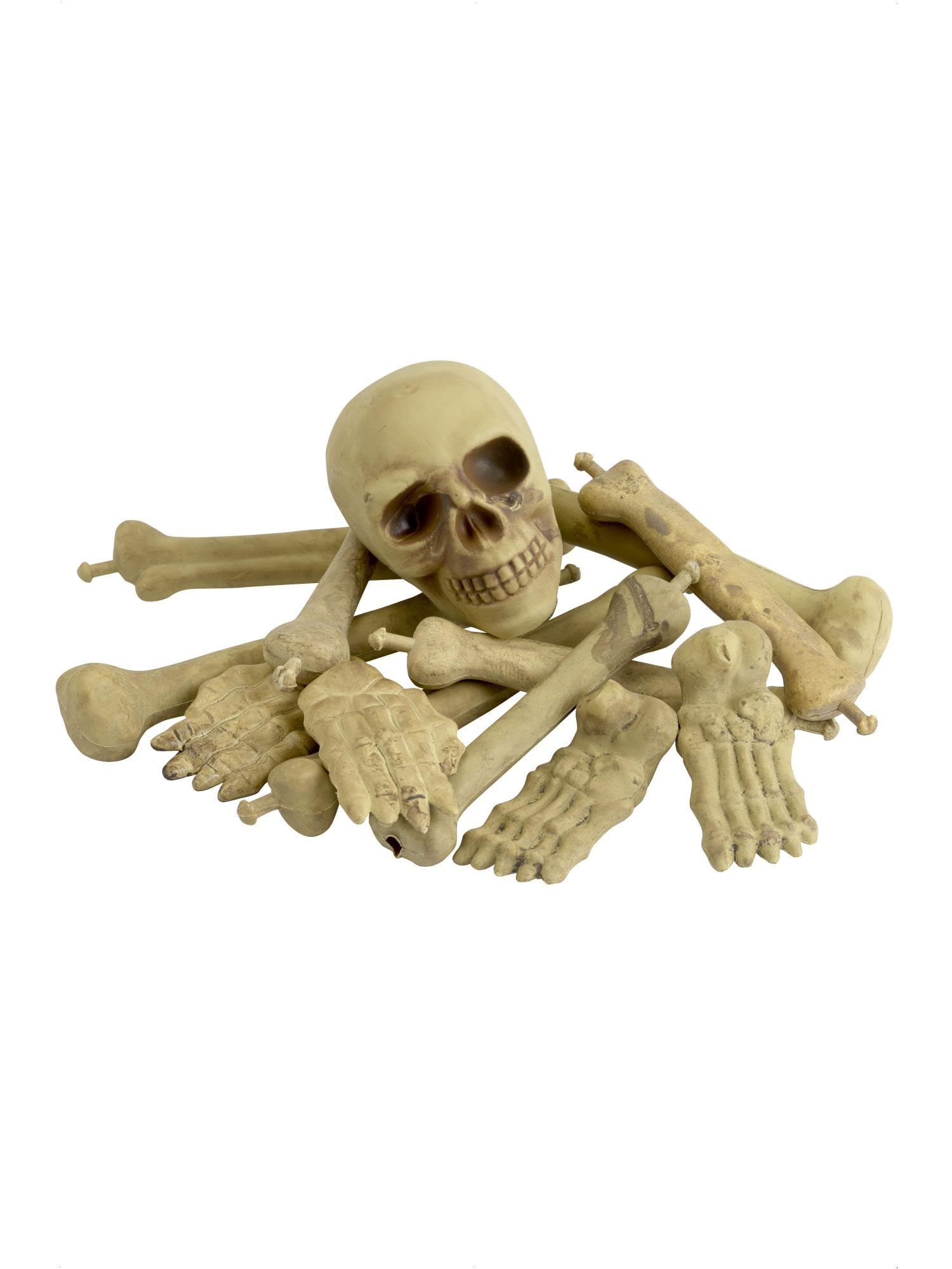 Smiffys Bag of Bones & Skull, Natural, Halloween Fancy Dress Accessory, Halloween Dress Up Halloween decorations